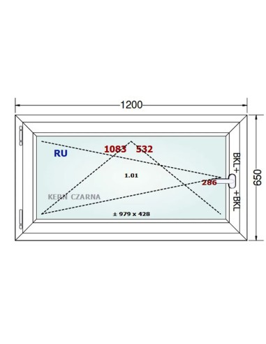 Kunststofffenster PVC Fenster 120 x 65 cm DREH/KIPP Gealan Linear