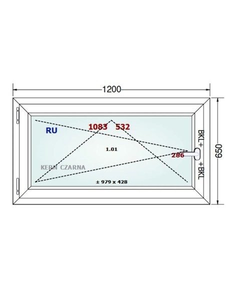 Kunststofffenster PVC Fenster 120 x 65 cm DREH/KIPP Gealan Linear