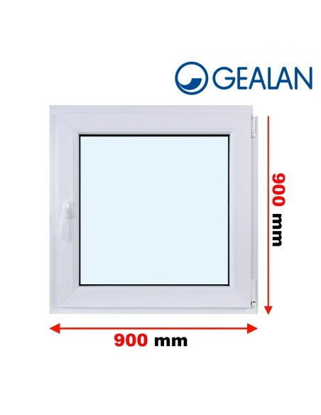 Kunststofffenster PVC Fenster 90 x 90 cm DREH/KIPP Gealan Linear