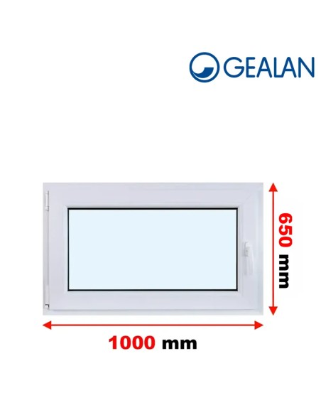Kunststofffenster PVC Fenster 100 x 65 cm DREH/KIPP Gealan Linear