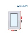 Kunststofffenster PVC Fenster 75 x 90 cm DREH/KIPP Gealan Linear