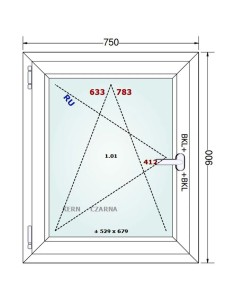 Kunststofffenster PVC Fenster 75 x 90 cm DREH/KIPP Gealan Linear 2