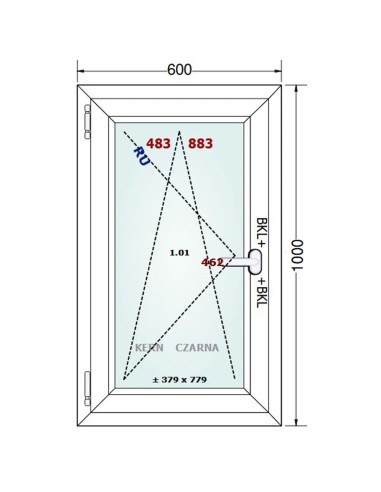 Kunststofffenster PVC Fenster 60 x 100 cm DREH/KIPP Gealan Linear
