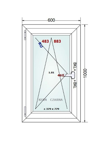 Kunststofffenster PVC Fenster 60 x 100 cm DREH/KIPP Gealan Linear