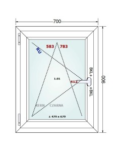 Kunststofffenster PVC Fenster 70 x 90 cm DREH/KIPP Gealan Linear 2