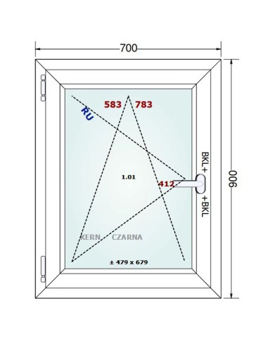 Kunststofffenster PVC Fenster 70 x 90 cm DREH/KIPP Gealan Linear