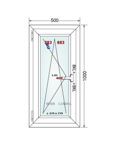 Kunststofffenster PVC Fenster 50 x 100 cm DREH/KIPP Gealan Linear 2