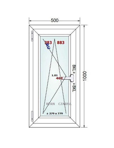 Kunststofffenster PVC Fenster 50 x 100 cm DREH/KIPP Gealan Linear