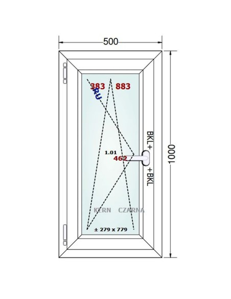 Kunststofffenster PVC Fenster 50 x 100 cm DREH/KIPP Gealan Linear