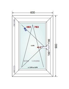 Kunststofffenster PVC Fenster 60 x 90 cm DREH/KIPP Gealan Linear 2