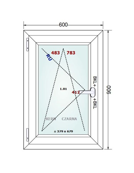 Kunststofffenster PVC Fenster 60 x 90 cm DREH/KIPP Gealan Linear