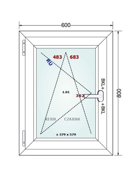 Kunststofffenster PVC Fenster 60 x 80 cm DREH/KIPP Gealan Linear