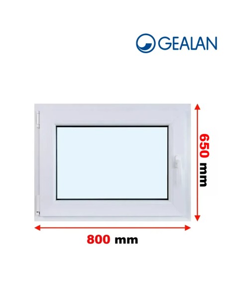 Kunststofffenster PVC Fenster 80 x 65 cm DREH/KIPP Gealan Linear