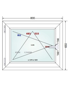 Kunststofffenster PVC Fenster 80 x 65 cm DREH/KIPP Gealan Linear 2