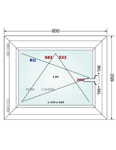 Kunststofffenster PVC Fenster 80 x 65 cm DREH/KIPP Gealan Linear
