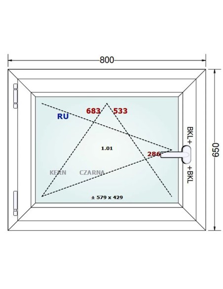 Kunststofffenster PVC Fenster 80 x 65 cm DREH/KIPP Gealan Linear