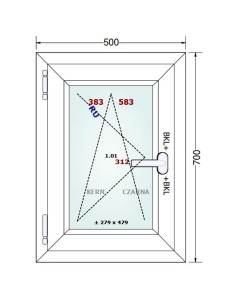 Kunststofffenster PVC Fenster 50 x 70 cm DREH/KIPP Gealan Linear 2