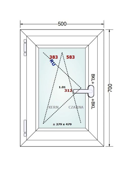 Kunststofffenster PVC Fenster 50 x 70 cm DREH/KIPP Gealan Linear