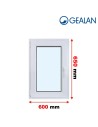 Kunststofffenster PVC Fenster 60 x 65 cm DREH/KIPP Gealan Linear