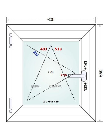 Kunststofffenster PVC Fenster 60 x 65 cm DREH/KIPP Gealan Linear