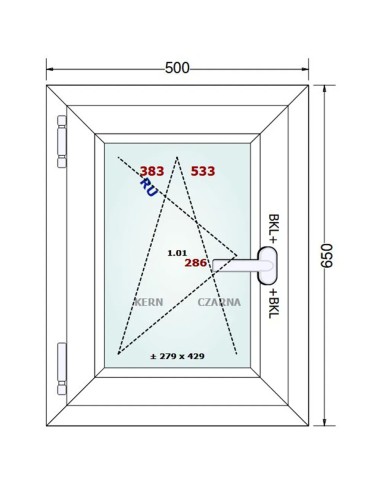 Kunststofffenster PVC Fenster 50 x 65 cm DREH/KIPP Gealan Linear