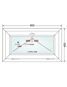 Kunststofffenster PVC Fenster 80 x 45 cm KIPP Gealan Linear 2