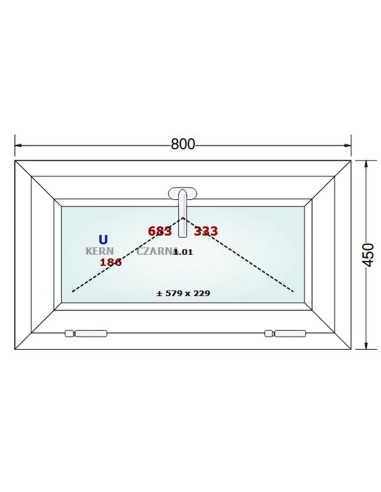 Kunststofffenster PVC Fenster 80 x 45 cm KIPP Gealan Linear