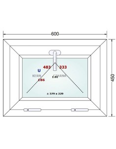 Kunststofffenster PVC Fenster 60 x 45 cm KIPP Gealan Linear 2