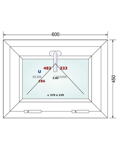 Kunststofffenster PVC Fenster 60 x 45 cm KIPP Gealan Linear