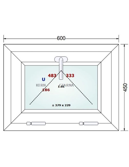 Kunststofffenster PVC Fenster 60 x 45 cm KIPP Gealan Linear