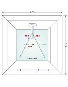Kunststofffenster PVC Fenster 47 x 47 cm KIPP Gealan Linear 2