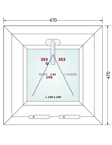 Kunststofffenster PVC Fenster 47 x 47 cm KIPP Gealan Linear