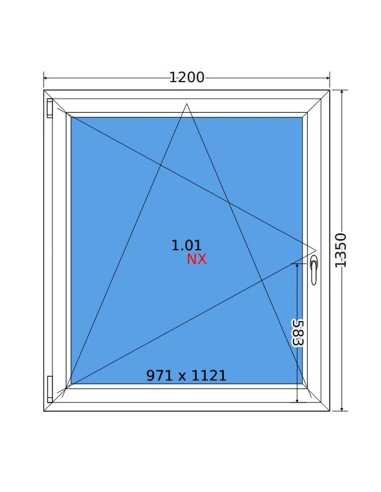 Kunststofffenster PVC Fenster 120 x 135 cm DREH/KIPP Decco EkoSun 6