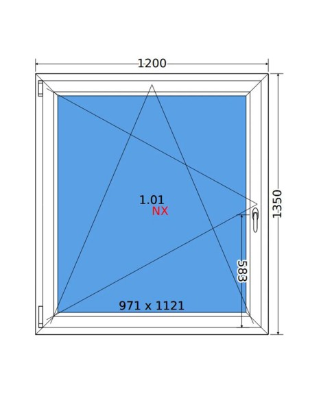 Kunststofffenster PVC Fenster 120 x 135 cm DREH/KIPP Decco EkoSun 6