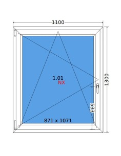 Kunststofffenster PVC Fenster 110 x 130 cm DREH/KIPP Decco EkoSun 6 2