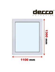 Kunststofffenster PVC Fenster 110 x 130 cm DREH/KIPP Decco EkoSun 6