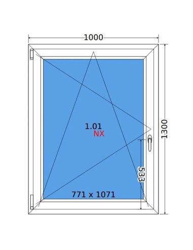 Kunststofffenster PVC Fenster 100 x 130 cm DREH/KIPP Decco EkoSun 6