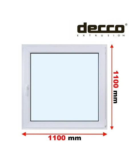 Kunststofffenster PVC Fenster 110 x 110 cm DREH/KIPP Decco EkoSun 6
