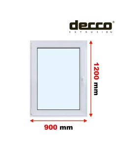 Kunststofffenster PVC Fenster 90 x 120 cm DREH/KIPP Decco EkoSun 6