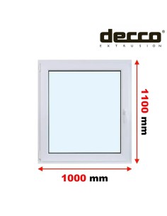 Kunststofffenster PVC Fenster 100 x 110 cm DREH/KIPP Decco EkoSun 6