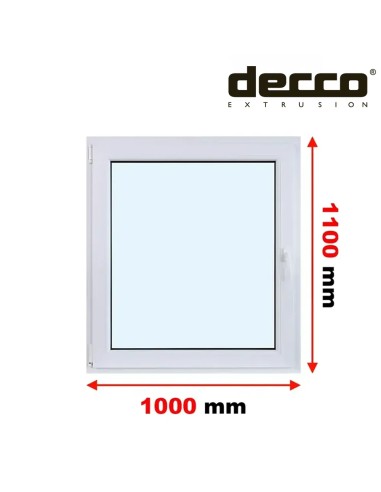 Kunststofffenster PVC Fenster 100 x 110 cm DREH/KIPP Decco EkoSun 6