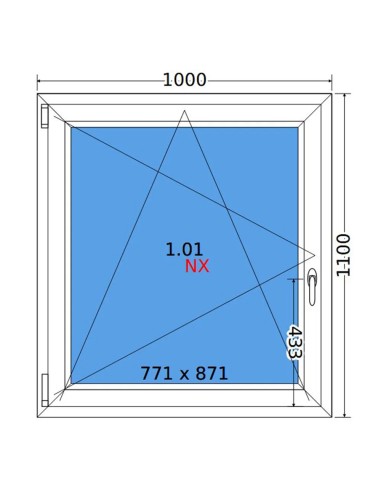 Kunststofffenster PVC Fenster 100 x 110 cm DREH/KIPP Decco EkoSun 6