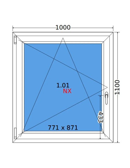 Kunststofffenster PVC Fenster 100 x 110 cm DREH/KIPP Decco EkoSun 6