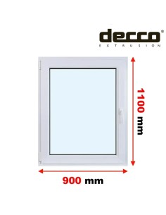 Kunststofffenster PVC Fenster 90 x 110 cm DREH/KIPP Decco EkoSun 6