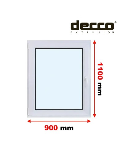 Kunststofffenster PVC Fenster 90 x 110 cm DREH/KIPP Decco EkoSun 6