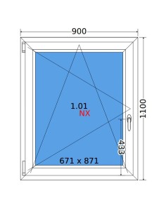 Kunststofffenster PVC Fenster 90 x 110 cm DREH/KIPP Decco EkoSun 6 2
