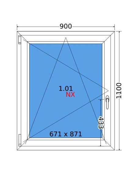 Kunststofffenster PVC Fenster 90 x 110 cm DREH/KIPP Decco EkoSun 6