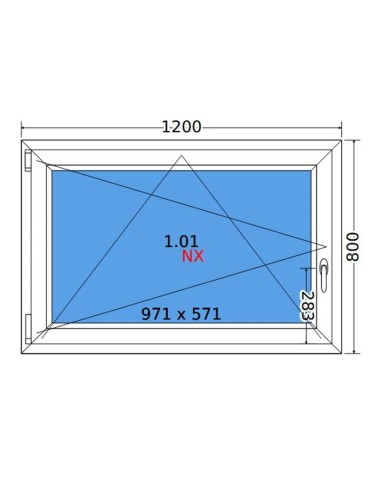 Kunststofffenster PVC Fenster 120 x 80 cm DREH/KIPP Decco EkoSun 6
