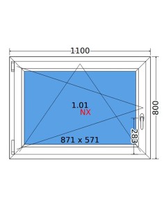 Kunststofffenster PVC Fenster 110 x 80 cm DREH/KIPP Decco EkoSun 6 2