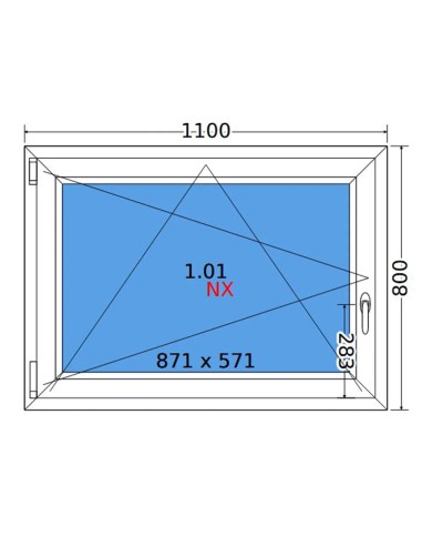 Kunststofffenster PVC Fenster 110 x 80 cm DREH/KIPP Decco EkoSun 6
